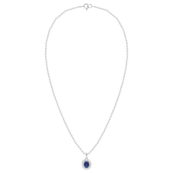 Nova Star(R) 8x6mm Oval Lab-Grown Blue Sapphire Pendant
