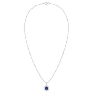 Nova Star(R) 8x6mm Oval Lab-Grown Blue Sapphire Pendant