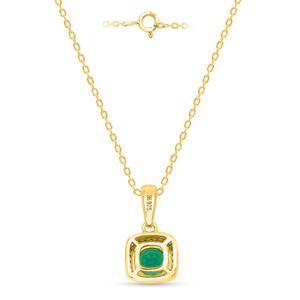 Gemstone Classics(tm) Created Emerald Lab Diamond Square Pendant alternate view