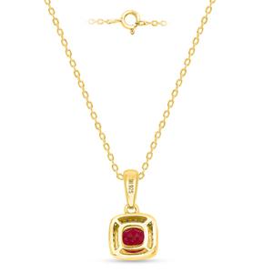 Gemstone Classics(tm) Created Ruby Lab Grown Diamond Square Pendant alternate view