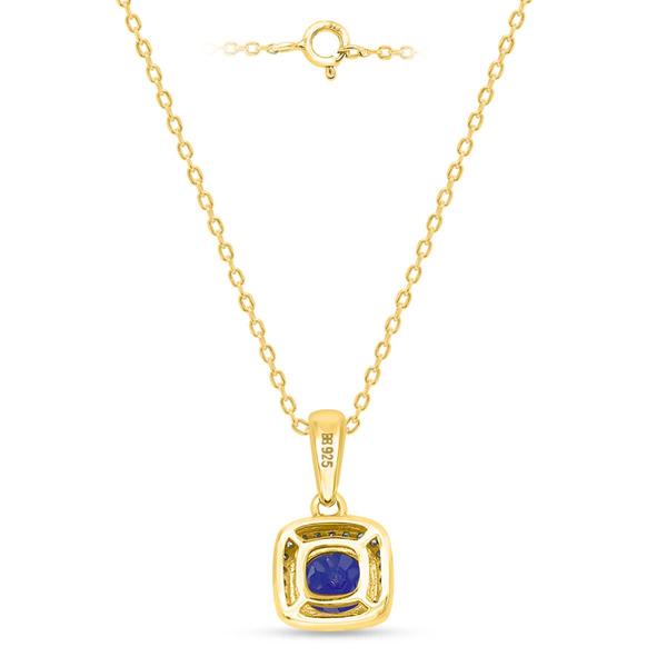Gemstone Classics(tm) Created Sapphire Lab Diamond Square Pendant alternate view