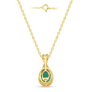Gemstone Classics(tm) Created Emerald Lab Grown Diamond Pendant alternate view