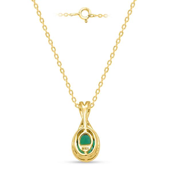Gemstone Classics(tm) Created Emerald Lab Grown Diamond Pendant alternate view