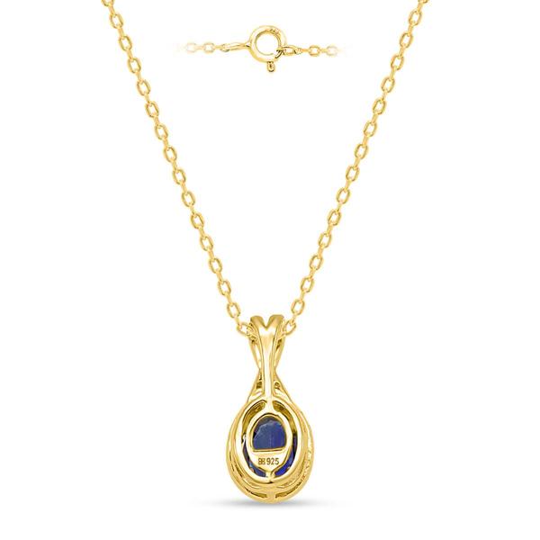 Gemstone Classics(tm) Created Sapphire Lab Grown Diamond Pendant alternate view