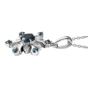 Gemstone Classics(tm) Blue Topaz Lab Grown Diamond Snowflake Pendant alternate view