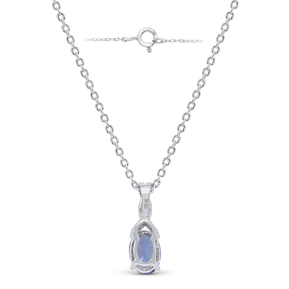 Gemstone Classics(tm) Natural Tanzanite Lab Grown Diamond Pendant