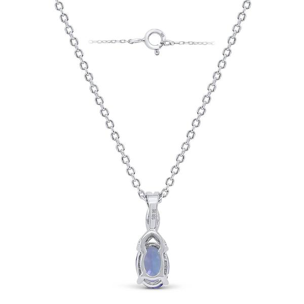 Gemstone Classics(tm) Natural Tanzanite Lab Grown Diamond Pendant alternate view