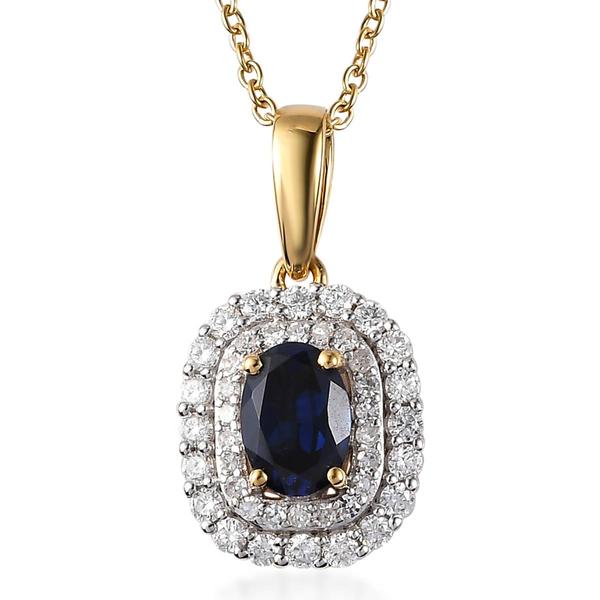 Nova Star(R) Lab Grown Sapphire & Lab Grown Diamond Pendant