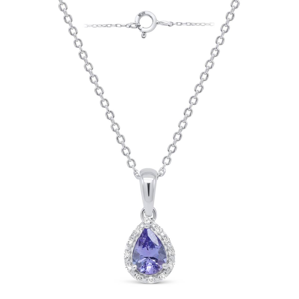 Nova Star(R) Pear Shaped Tanzanite Lab Diamond Pendant