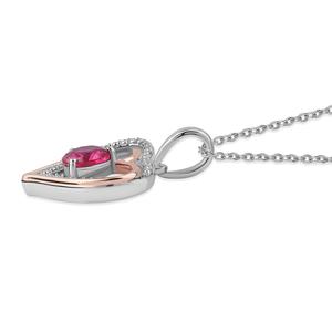 Nova Star(R) 5mm. Created Ruby & Lab Grown Diamond Heart Necklace alternate view