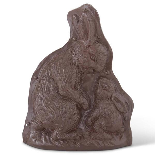 K&K Interiors 7.5in. Resin Chocolate Mold Mother & Baby Bunny