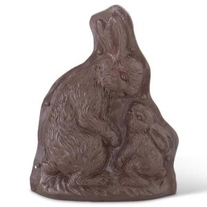 K&K Interiors 7.5in. Resin Chocolate Mold Mother & Baby Bunny