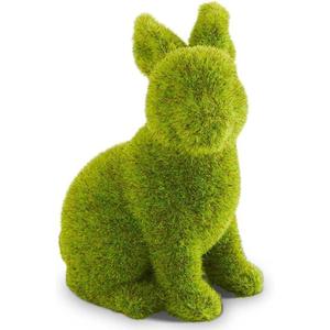 K&K Interiors 6.5in. Sitting Moss Bunny
