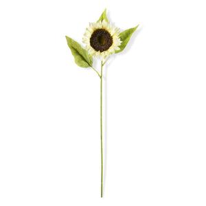 K&K Interiors Single Cream Sunflower Stem