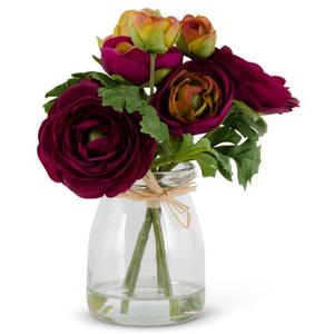 K&K Interiors Purple Ranunculus Vase with Faux Water