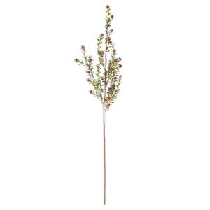 K&K Interiors Glitter Snowy Red Berry Leaf Stem