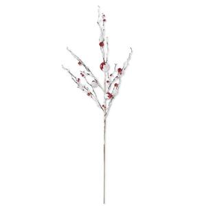 K&K Interiors Ornaments & Bells Glitter Flocked White Branch