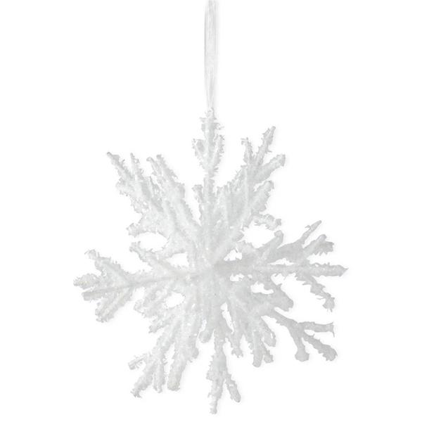 K&K Interiors Flocked Snowflake Ornament