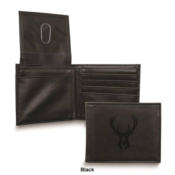 Mens NBA Milwaukee Bucks Faux Leather Bifold Wallet alternate view