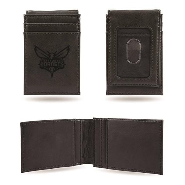 Mens NBA Charlotte Hornets Faux Leather Front Pocket Wallet