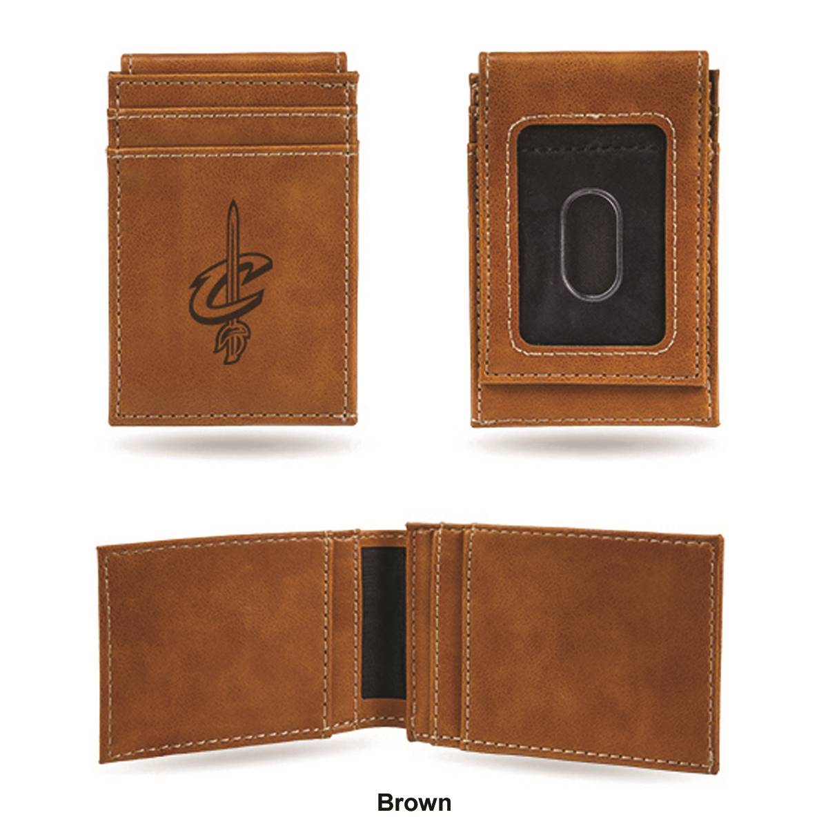 Mens NBA Cleveland Cavaliers Faux Leather Front Pocket Wallet