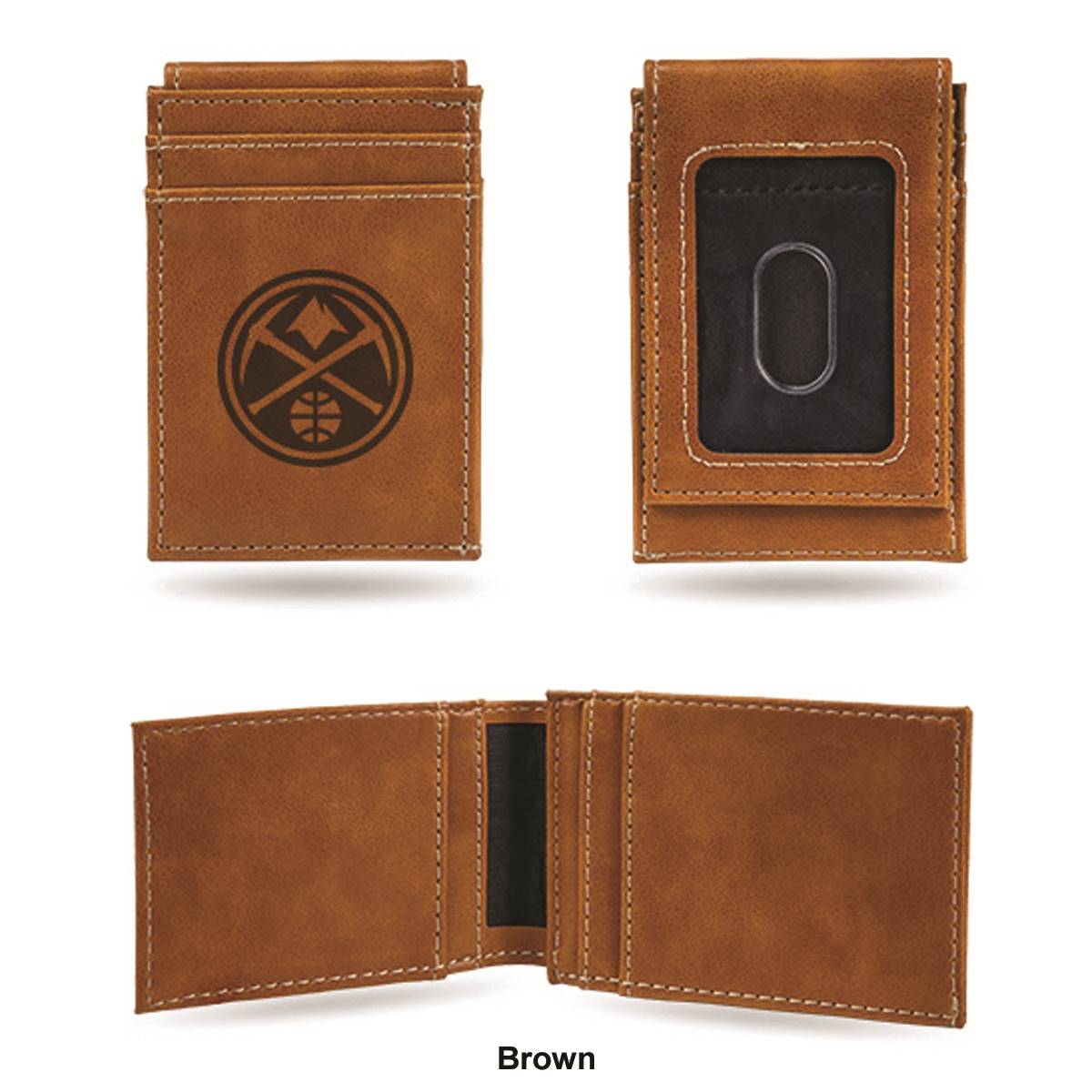 Mens NBA Denver Nuggets Faux Leather Front Pocket Wallet