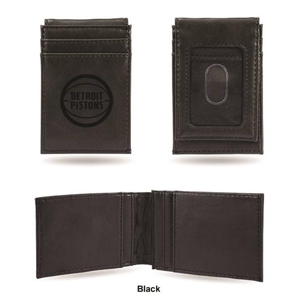 Mens NBA Detroit Pistons Faux Leather Front Pocket Wallet alternate view