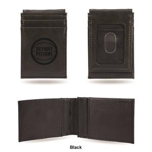 Mens NBA Detroit Pistons Faux Leather Front Pocket Wallet alternate view