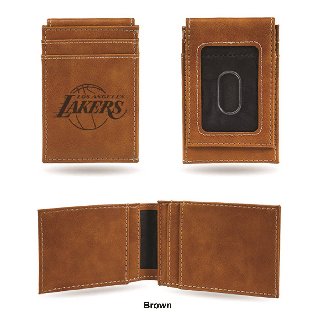 Mens NBA Los Angeles Lakers Faux Leather Front Pocket Wallet