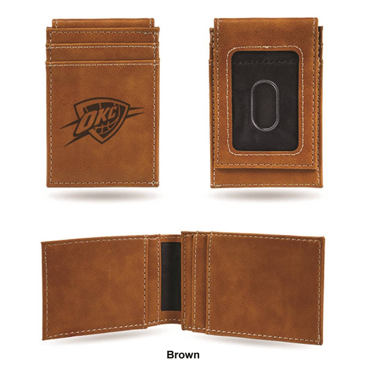 Mens NBA Oklahoma City Thunder Faux Leather Front Pocket Wallet