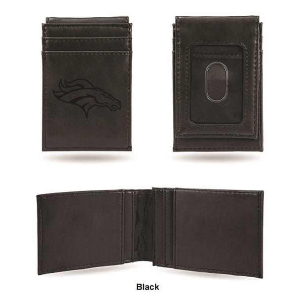 Mens NFL Denver Broncos Faux Leather Front Pocket Wallet alternate view