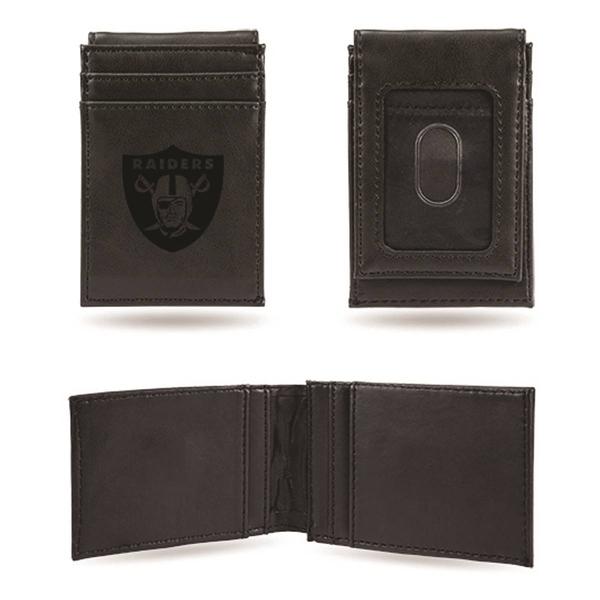 Mens NFL Las Vegas Raiders Faux Leather Front Pocket Wallet