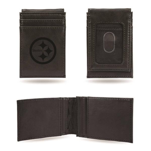 Mens NFL Pittsburgh Steelers Faux Leather Front Pocket Wallet