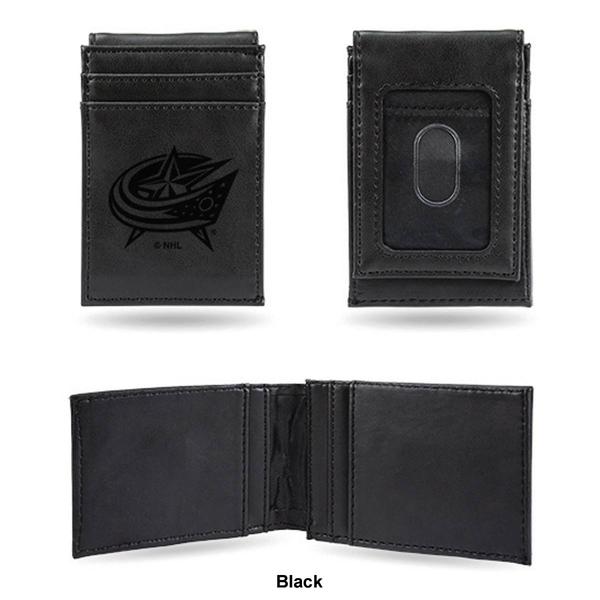 Mens NHL Columbus Blue Jackets Faux Leather Front Pocket Wallet alternate view