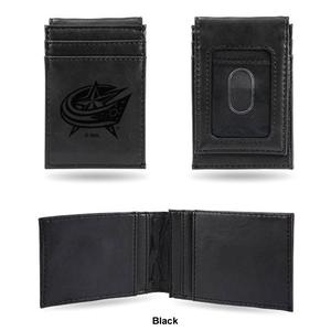 Mens NHL Columbus Blue Jackets Faux Leather Front Pocket Wallet alternate view
