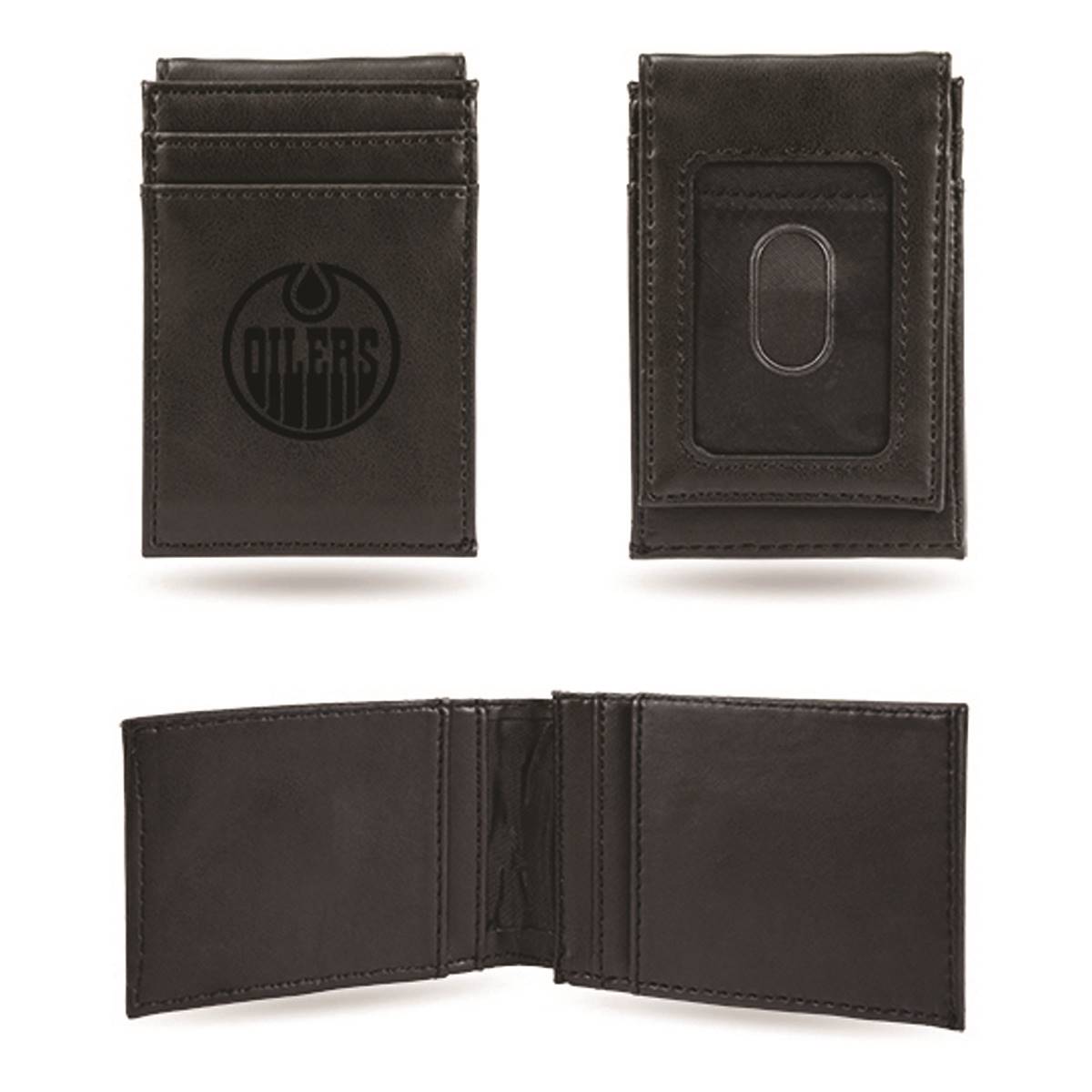 Mens NHL Edmonton Oilers Faux Leather Front Pocket Wallet