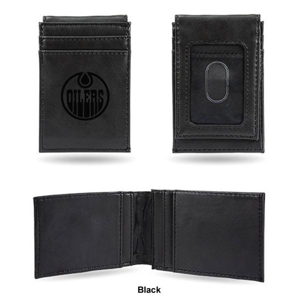 Mens NHL Edmonton Oilers Faux Leather Front Pocket Wallet alternate view