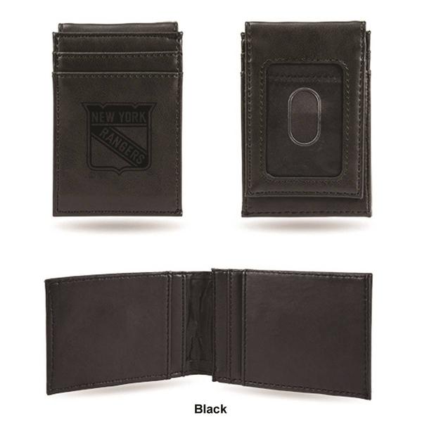 Mens NHL New York Rangers Faux Leather Front Pocket Wallet alternate view