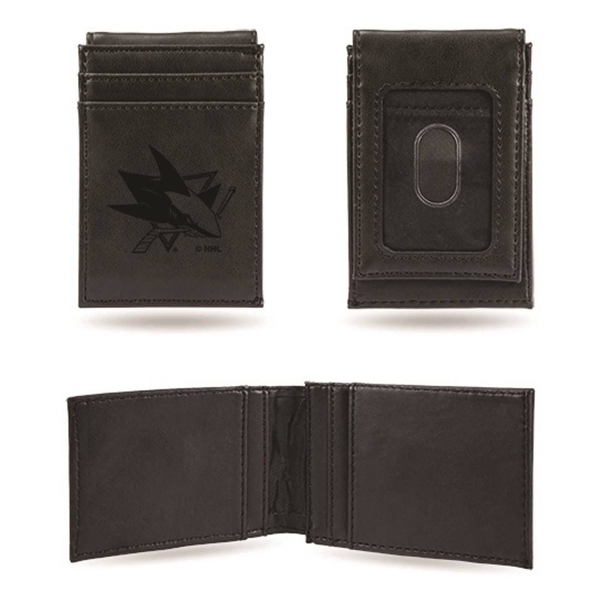 Mens NHL San Jose Sharks Faux Leather Front Pocket Wallet