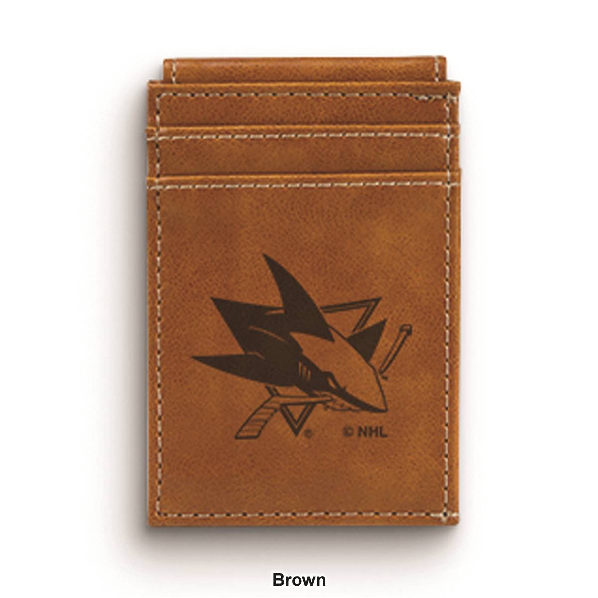 Mens NHL San Jose Sharks Faux Leather Front Pocket Wallet