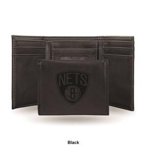 Mens NBA Brooklyn Nets Faux Leather Trifold Wallet alternate view