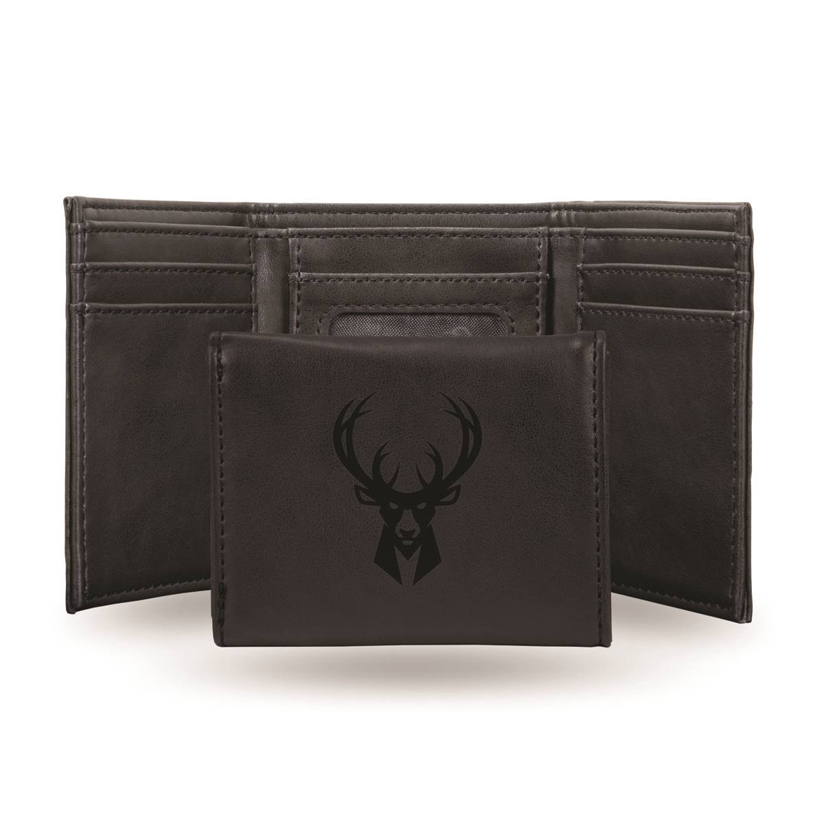 Mens NBA Milwaukee Bucks Faux Leather Trifold Wallet