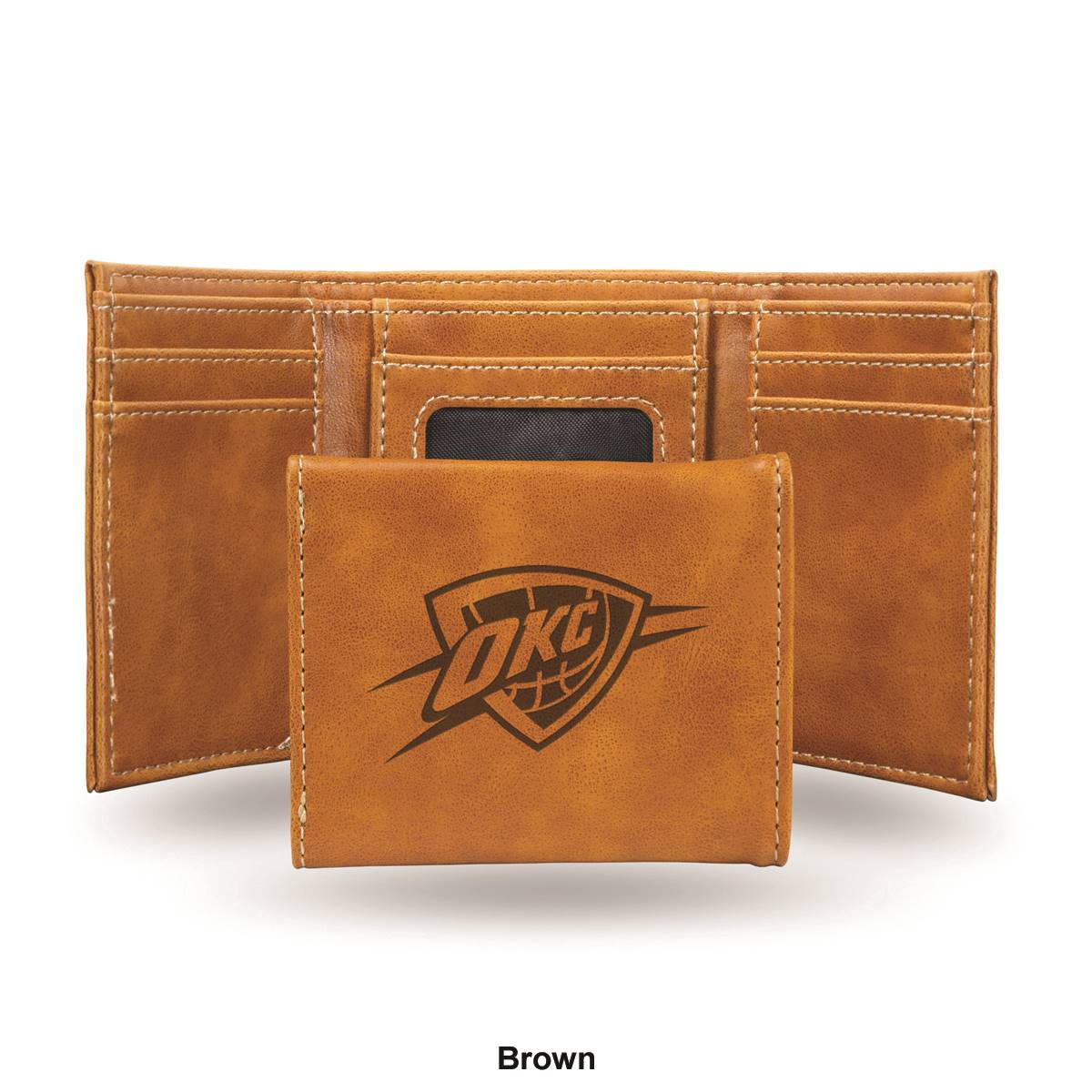 Mens NBA Oklahoma City Thunder Faux Leather Trifold Wallet