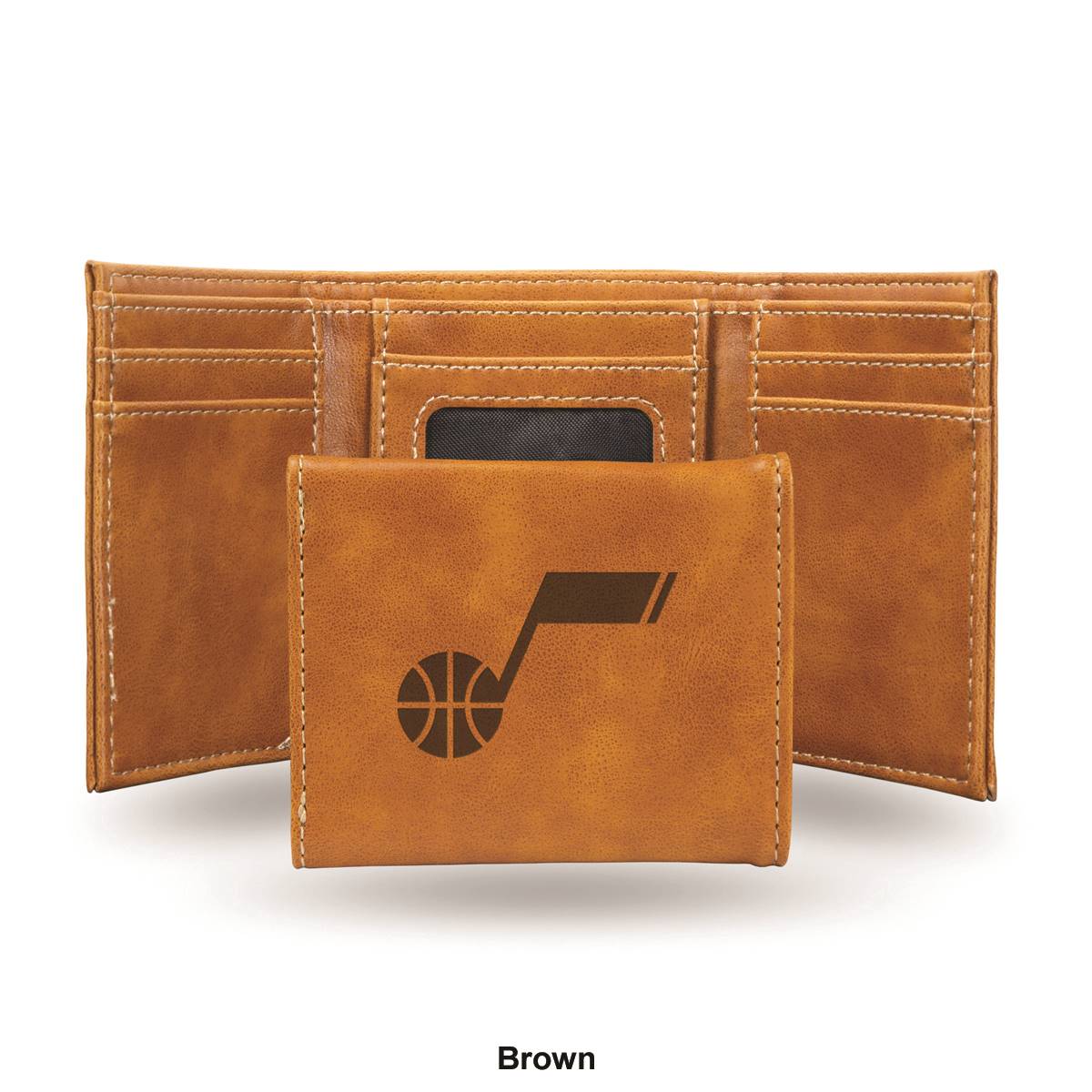 Mens NBA Utah Jazz Faux Leather Trifold Wallet