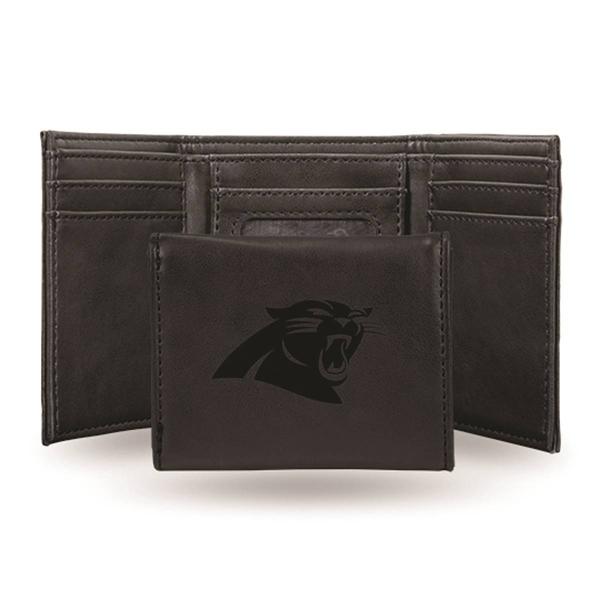 Mens NFL Carolina Panthers Faux Leather Trifold Wallet