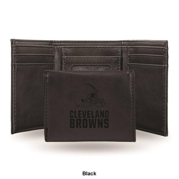 Mens NFL Cleveland Browns Faux Leather Trifold Wallet alternate view