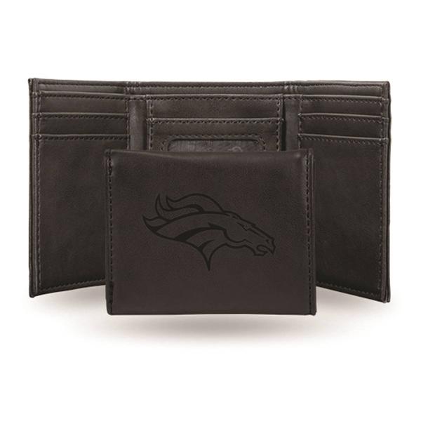 Mens NFL Denver Broncos Faux Leather Trifold Wallet