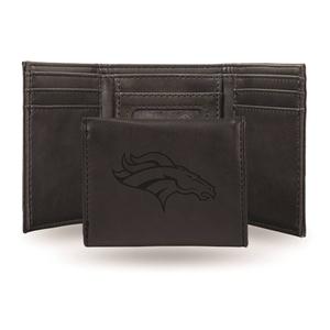 Mens NFL Denver Broncos Faux Leather Trifold Wallet
