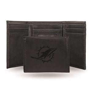 Mens NFL Miami Dolphins Faux Leather Trifold Wallet
