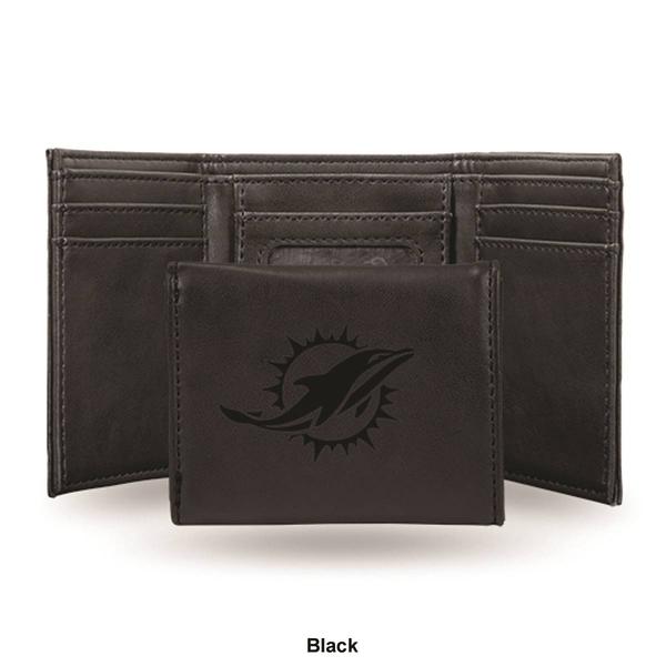 Mens NFL Miami Dolphins Faux Leather Trifold Wallet alternate view